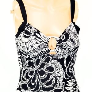 Apt 9 1 Piece Black & White Print Swimsuit Size 8